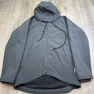 Swrve Mens Gray Side Zipper Outdoor Hooded Full Zip Cycling Jacket Size XS